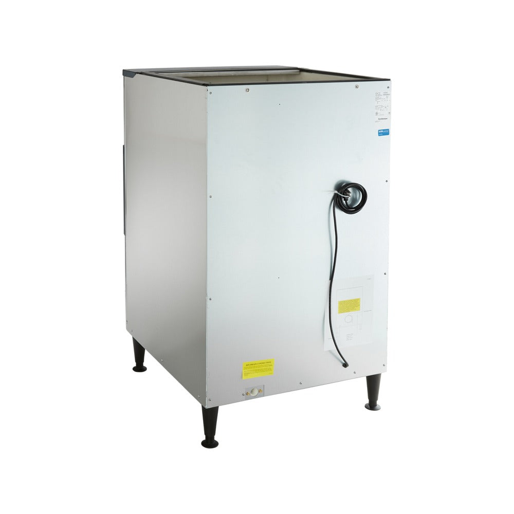Scotsman HD30B-1 30" icevalet hotel ice dispenser, 180 lb storage, rear angle view with power cord