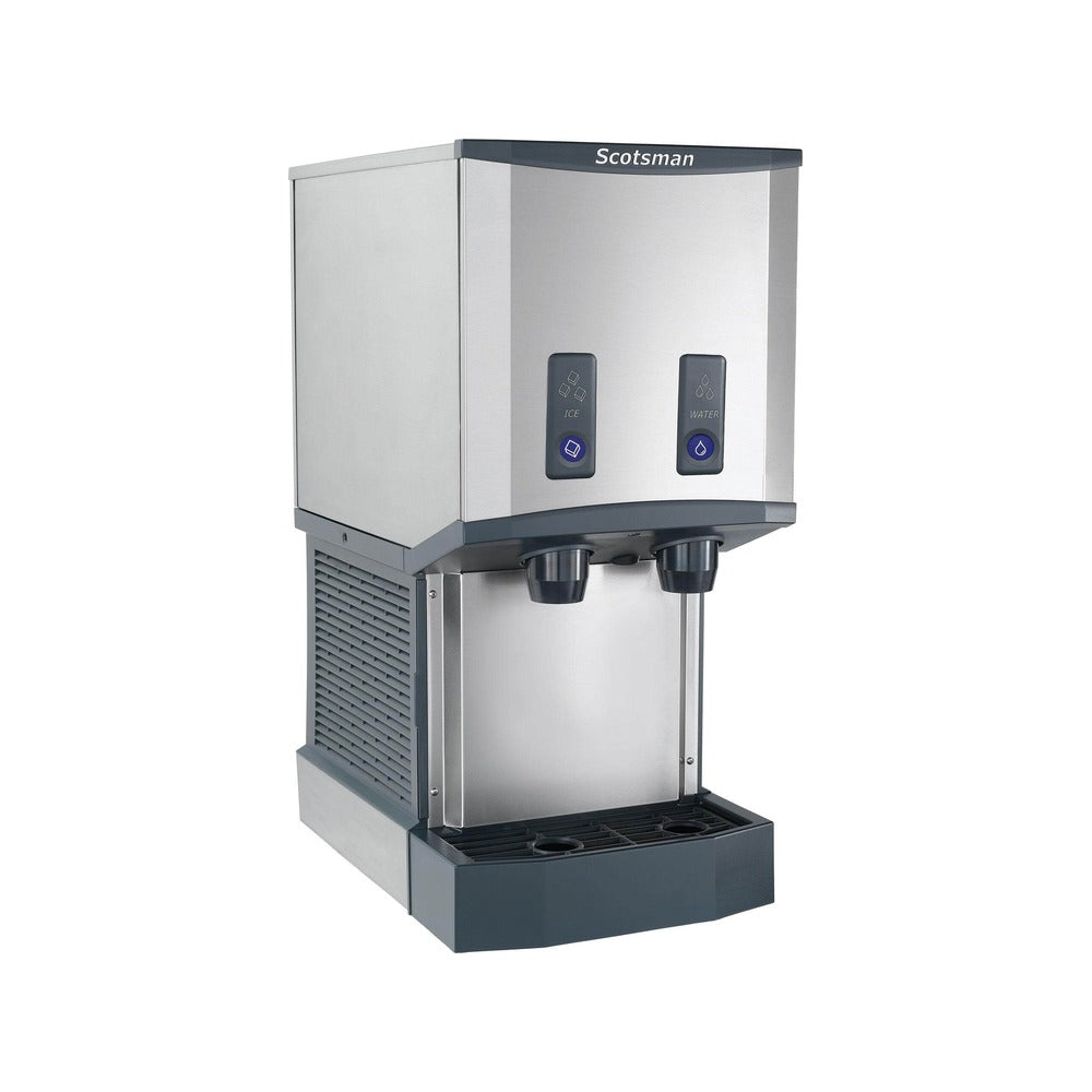 Scotsman HID312ABX-1 320 lb push-button countertop nugget ice & water dispenser, 12 lb storage, front angle view