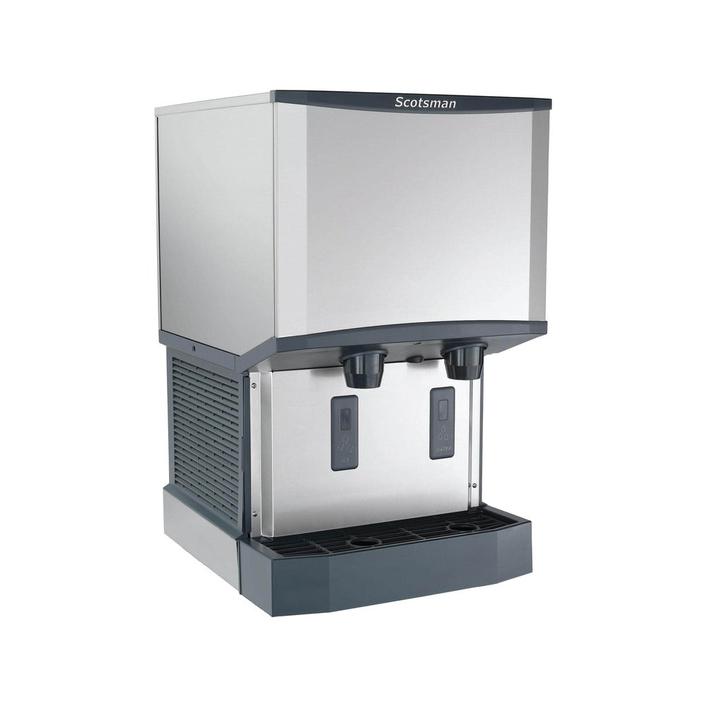 Scotsman HID525AX-1 500 lb touch-free countertop nugget ice & water dispenser, 25 lb storage, front angle view