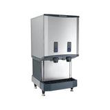 Scotsman HID540ABX-1 500 lb push-button countertop nugget ice & water dispenser, 40 lb storage, angled view on optional legs