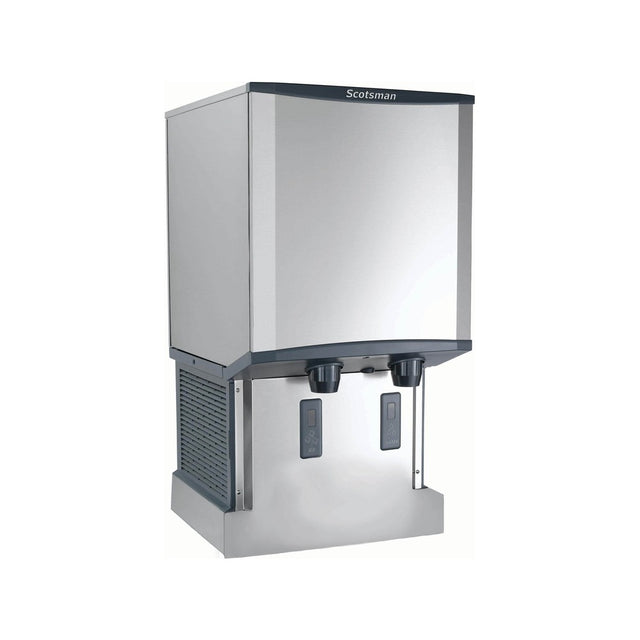 Scotsman HID540AWX-1 500 lb touch-free wall mount nugget ice & water dispenser, 40 lb storage, front angle view