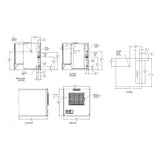 Scotsman MC0522 Prodigy ELITE dimensional drawing from the spec sheet: back, side, plan and front views