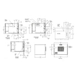 Scotsman MC0530 Prodigy ELITE dimensional drawing from the spec sheet: back, side, plan and front views