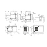 Scotsman MC1448 Prodigy ELITE dimensional drawing from the spec sheet: back, side, plan and front views