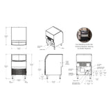 Scotsman UC2724 undercounter ice machine dimensional drawing from the spec sheet