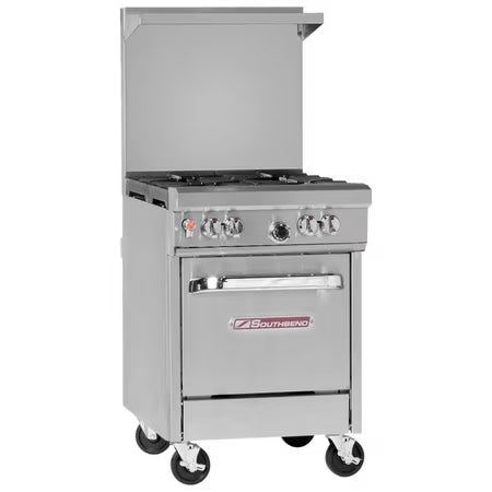 Southbend 4241E, 4 Burner Gas Restaurant Range, 1 Space Saver Oven, 177,000 BTU