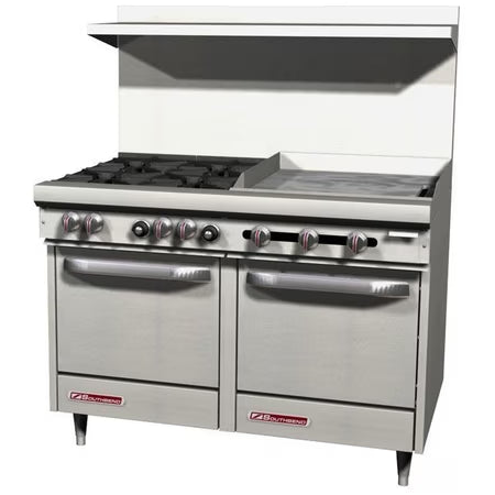 Southbend S48EE-2T, 48" Wide Gas Restaurant Range w/ 24" Griddle