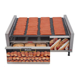 Star 75SCBD hot dog roller grill with 16 Duratec rollers and bun drawer