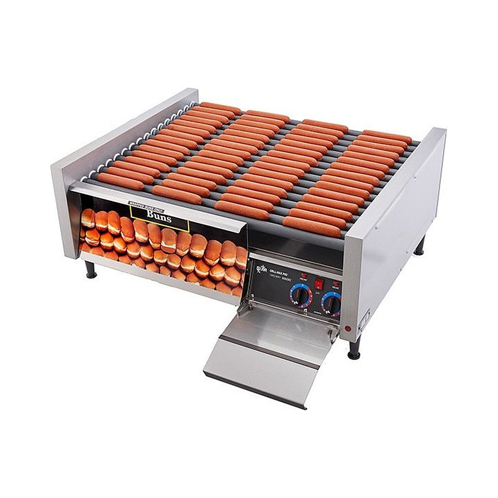 Star 75SCBD hot dog roller grill with 16 Duratec rollers and bun drawer (view 3)