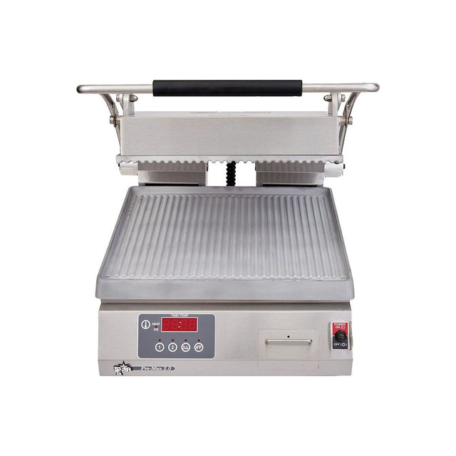 Star PGT14E 14" single panini grill with grooved aluminum plates