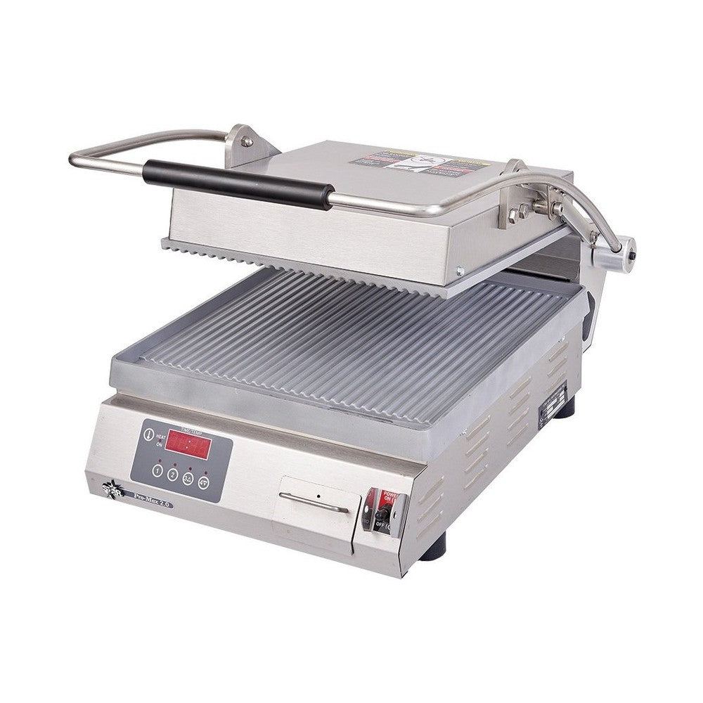 Star PGT14E 14" single panini grill with grooved aluminum plates (view 2)