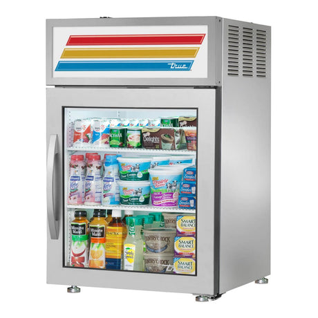 True GDM-05-S-HC~FGD01 24" 1 Swing Glass Door Countertop Refrigerated Merchandiser (stainless), doors closed