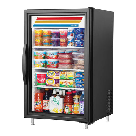 True GDM-07-HC~TSL01 24-1/8" 1 Swing Glass Door Countertop Refrigerated Merchandiser (black), doors closed