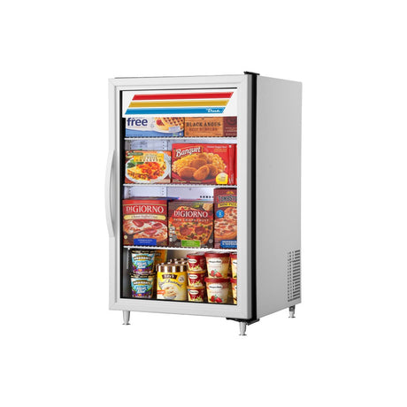 True GDM-07F-HC 24-1/8" 1 glass door merchandiser freezer, shown in optional white exterior, front view with door closed