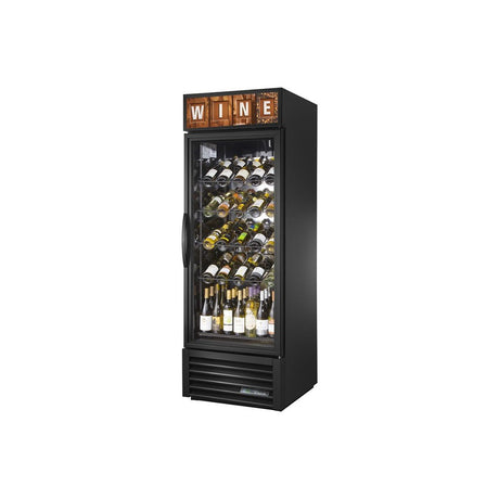True GDM-23W-HC~TSL01 27" 1 glass swing door merchandiser refrigerator, front view with doors closed