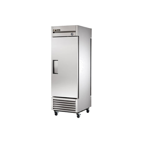 True T-23PT-HC 27 inch 1 front / 1 back solid door pass-thru reach-in refrigerator, front view, doors closed