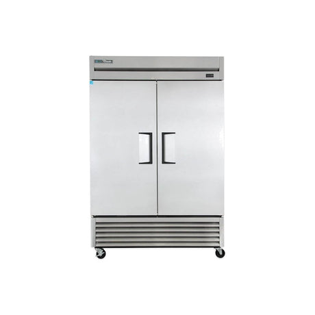 True T-49-HC 54-1/8 inch 2 solid door reach-in refrigerator, front view, doors closed