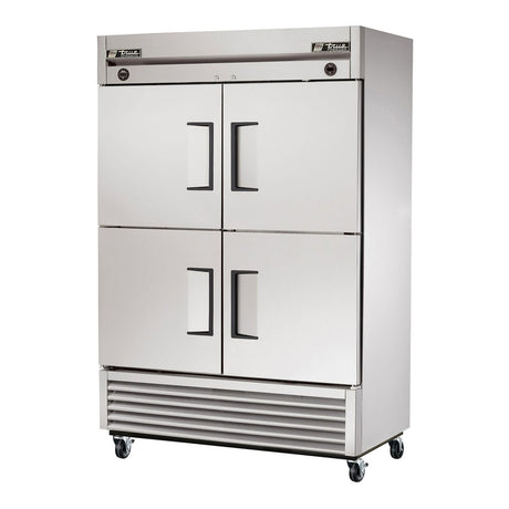 True T-49DT-4-HC 54-1/8" 4 Solid Half Door Dual Temperature Reach-In Refrigerator/Freezer, doors closed