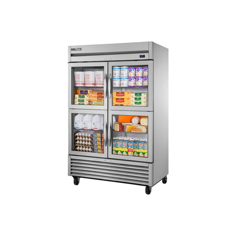 True T-49G-4-HC~FGD01 54-1/8" 4 glass swing half door reach-in refrigerator, front view with doors closed