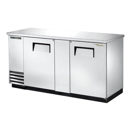 True TBB-3-S-HC 69-1/8" 2 solid door back bar cooler, stainless steel finish, doors closed