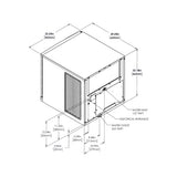 True TCIM-422 dimensional drawing from the spec sheet: plan view with water and electrical connection locations