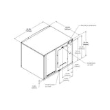 True TCIM-430 dimensional drawing from the spec sheet: plan view with water and electrical connection locations
