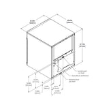 True TCIM-622 dimensional drawing from the spec sheet: plan view with water and electrical connection locations