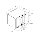 True TCIM-830 dimensional drawing from the spec sheet: plan view with water and electrical connection locations