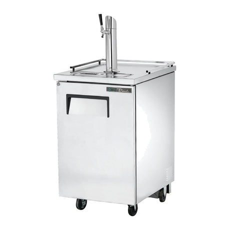 True TDD-1-S-HC 23-1/2" stainless steel direct draw beer dispenser with 1 beer tower, doors closed