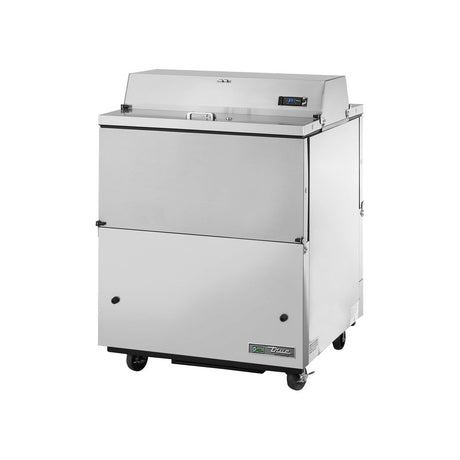 True TMC-34-S-DS-SS-HC 34" dual sided milk cooler, stainless exterior, doors closed