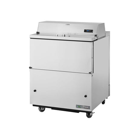 True TMC-34-S-HC 34" milk cooler, stainless exterior, doors closed
