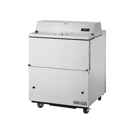 True TMC-34-S-SS-HC 34" milk cooler, stainless exterior, doors closed