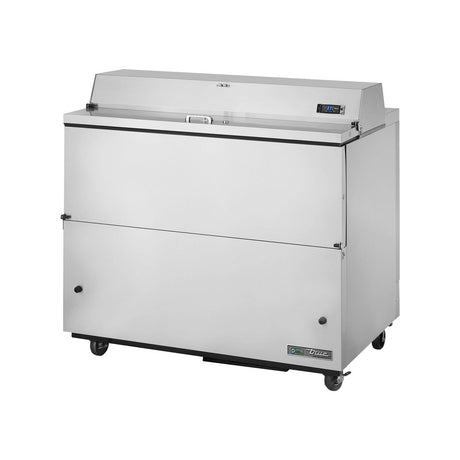 True TMC-49-S-SS-HC 49" milk cooler, stainless exterior, doors closed