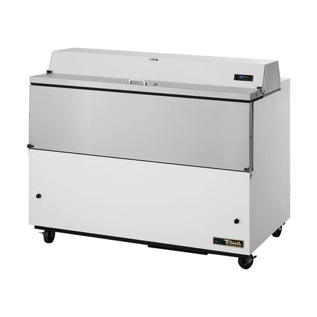 True TMC-58-HC 58" milk cooler, white exterior, doors closed