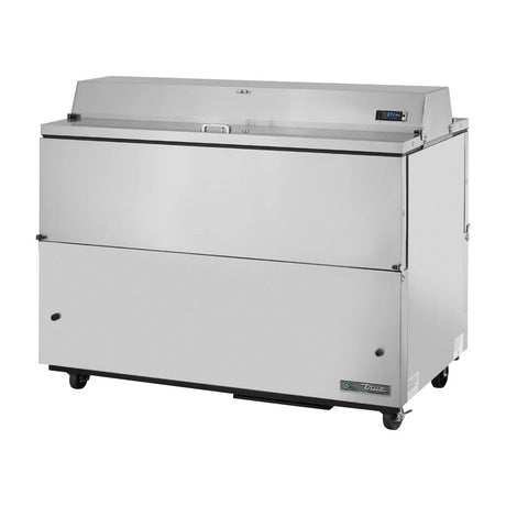 True TMC-58-S-DS-HC 58" dual sided milk cooler, stainless exterior, doors closed