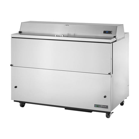 True TMC-58-S-SS-HC 58" milk cooler, stainless exterior, doors closed