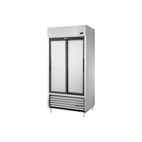 True TSD-33-HC 39-1/2 inch 2 solid slide door reach-in refrigerator, front view, doors closed
