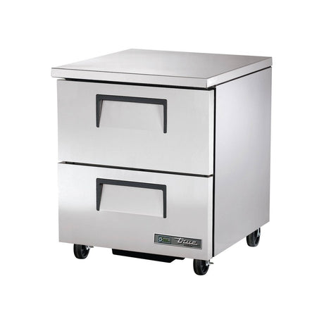 True TUC-27F-D-2-HC 27-5/8" 2-drawer undercounter freezer, front three-quarter view with drawers closed