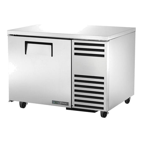 True TUC-44-HC 44-1/2" 1-door deep undercounter refrigerator, front three-quarter view with door closed
