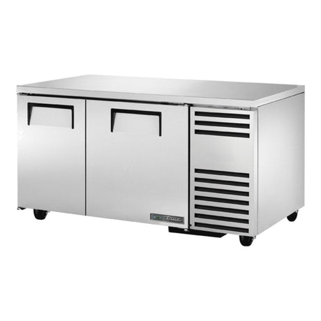 True TUC-60-32-HC 60-1/4" 2-door deep undercounter refrigerator, front three-quarter view with doors closed
