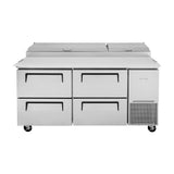 Turbo Air TPR-67SD-D4-N 4 Drawer 9-Pan Pizza Prep Table, alternate view