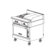 Vulcan V2BG8TS-1 36" heavy duty gas range with 2 burner, 18" thermostatic griddle