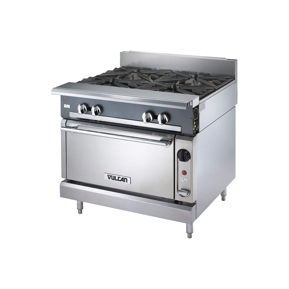 Vulcan V4B36C-1 36" heavy duty gas range with 4 burner, view 3