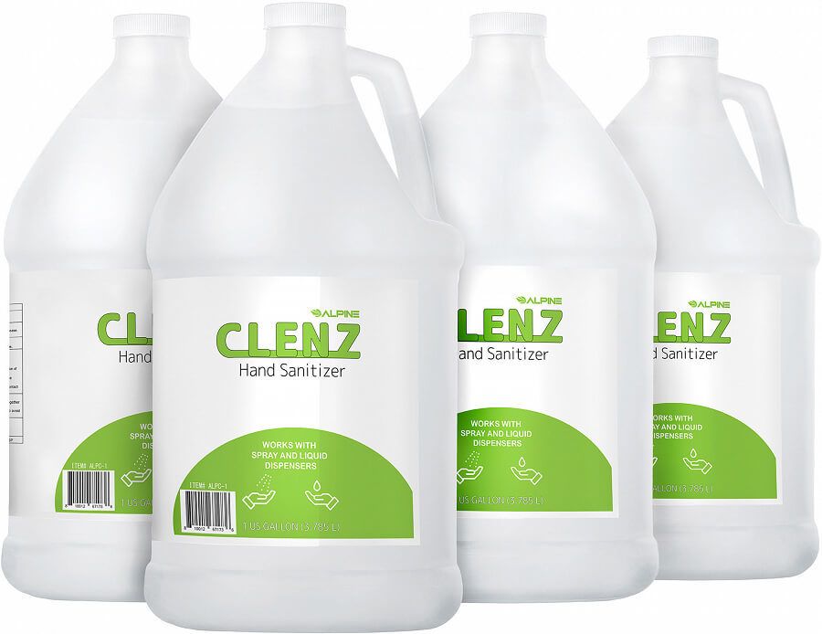 Alpine ALPC-4 | Case of (4) 1-Gallon CLENZ Liquid Hand Sanitizer Refill